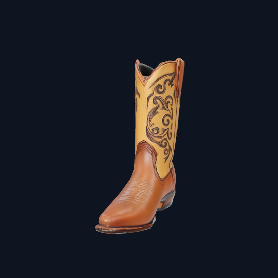 Western Cowboy Boot Model Pack with Embroidery